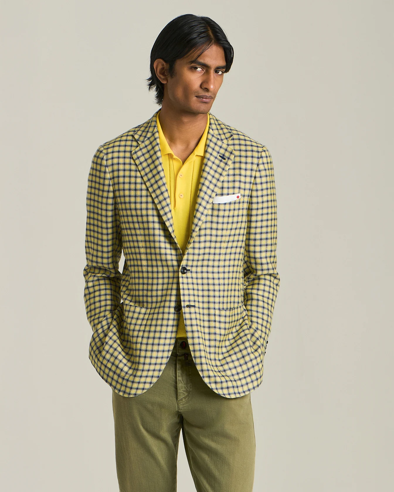 CASHMERE BLEND MICRO CHECK BLAZER - Image 2
