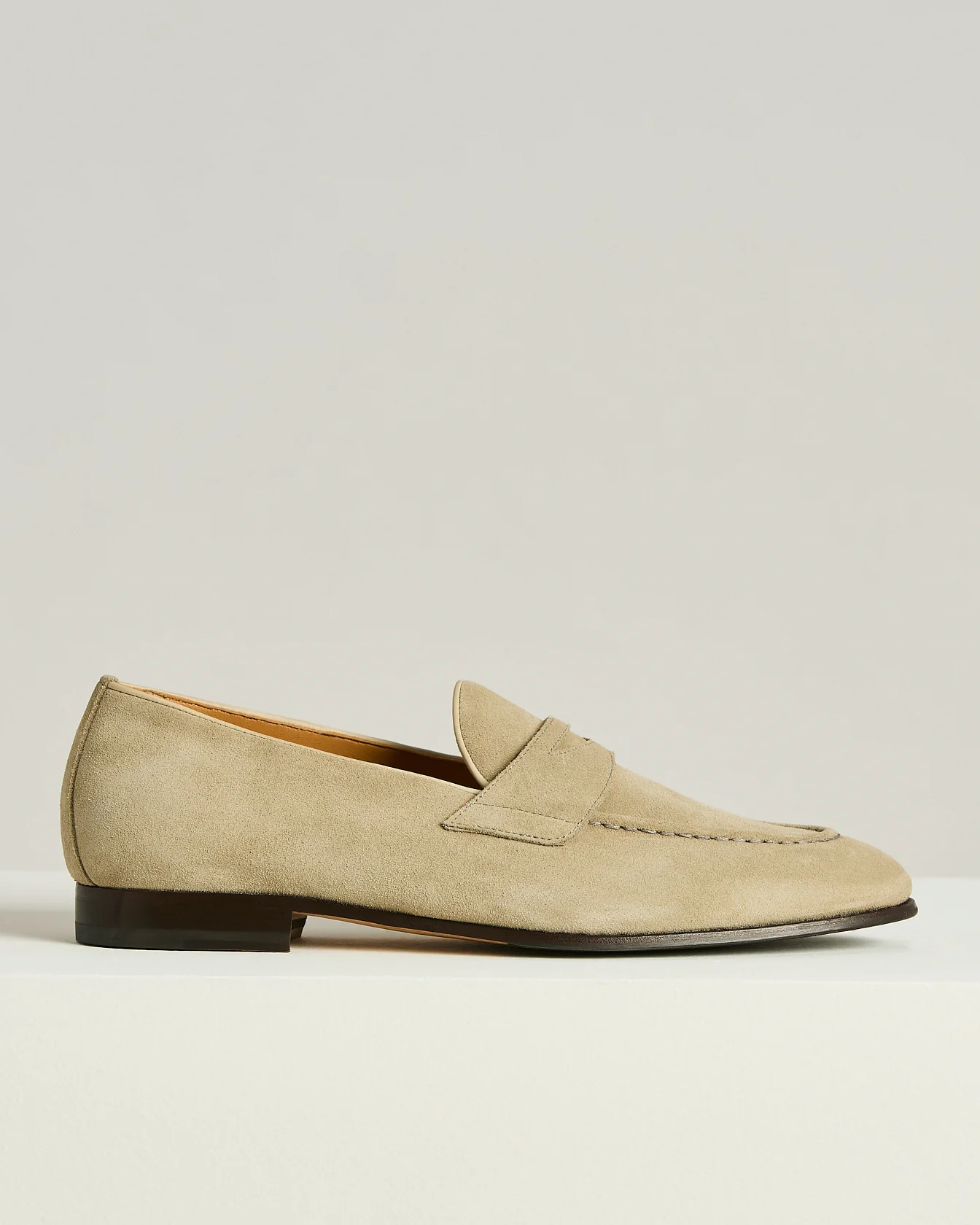 CALFSKIN SUEDE LOAFERS LIGHT BEIGE