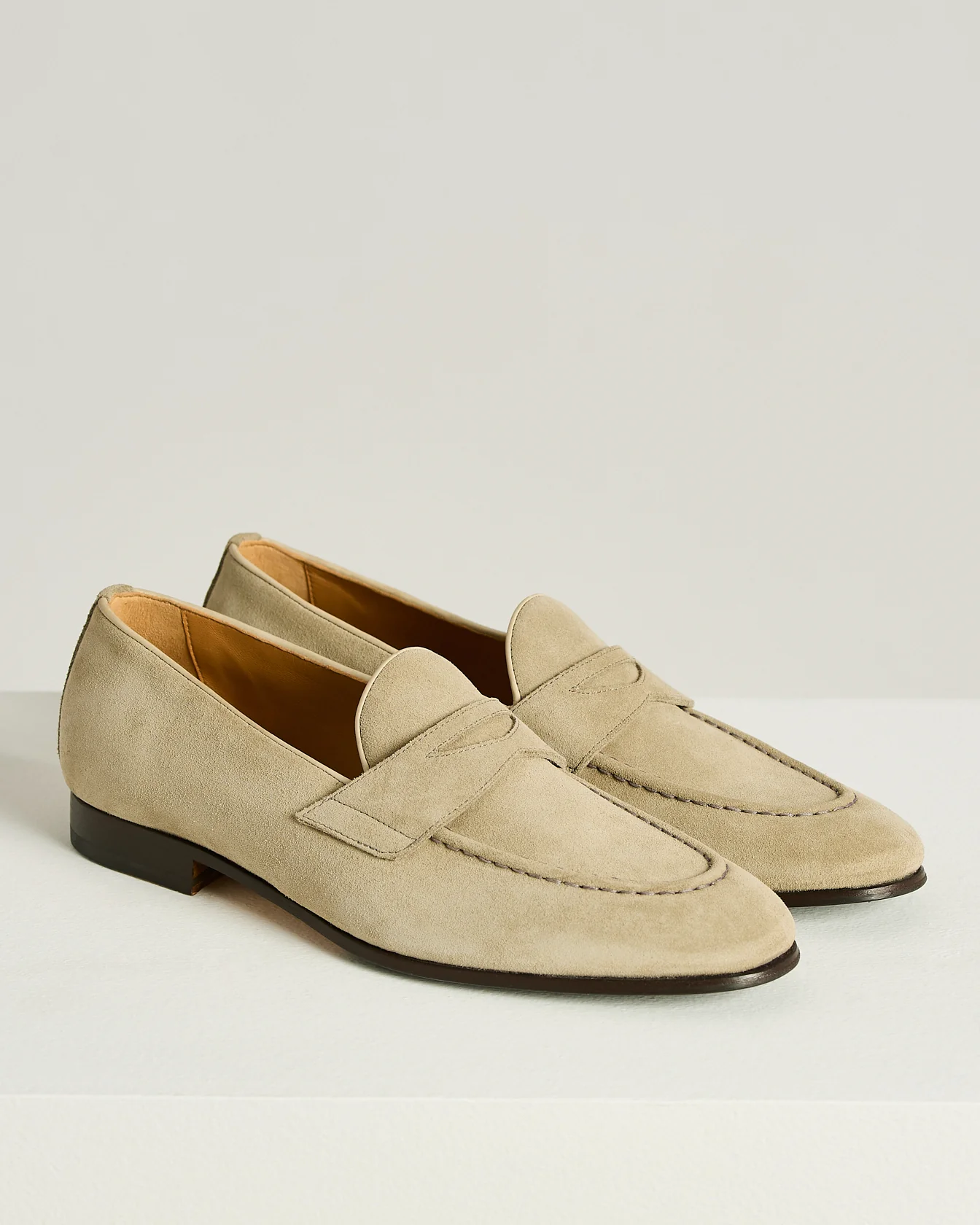 CALFSKIN SUEDE LOAFERS LIGHT BEIGE - Image 2