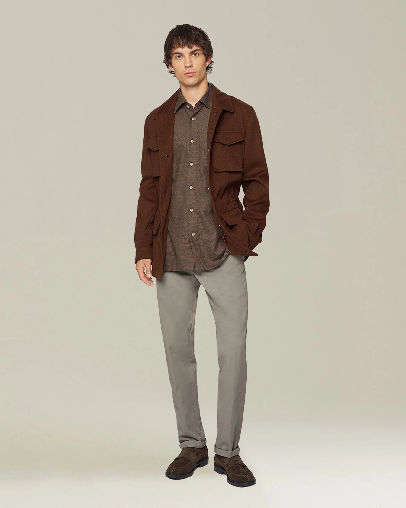 ‘NERANO’ HOUNDSTOOTH FLANNEL SHIRT - Image 5