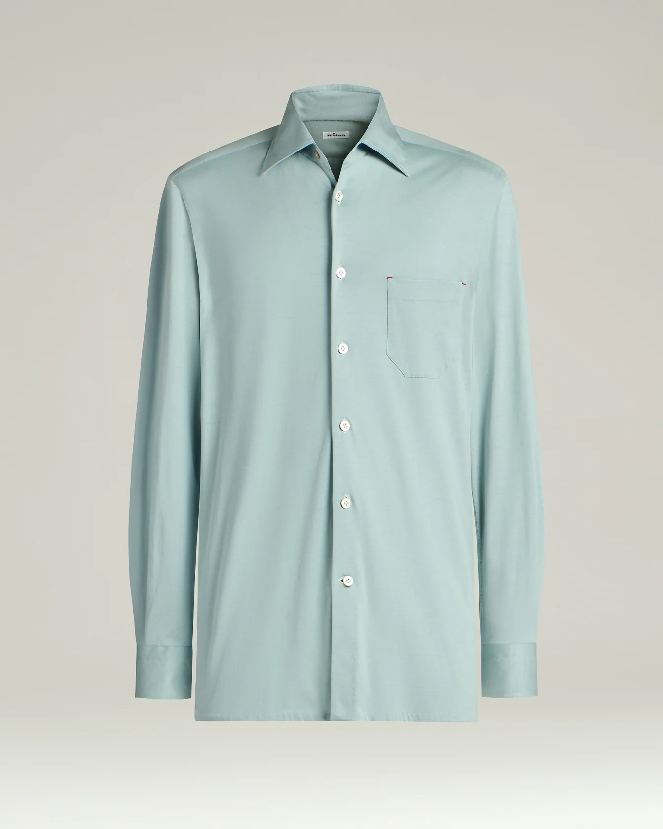 COTTON JERSEY SHIRT IN AZURE