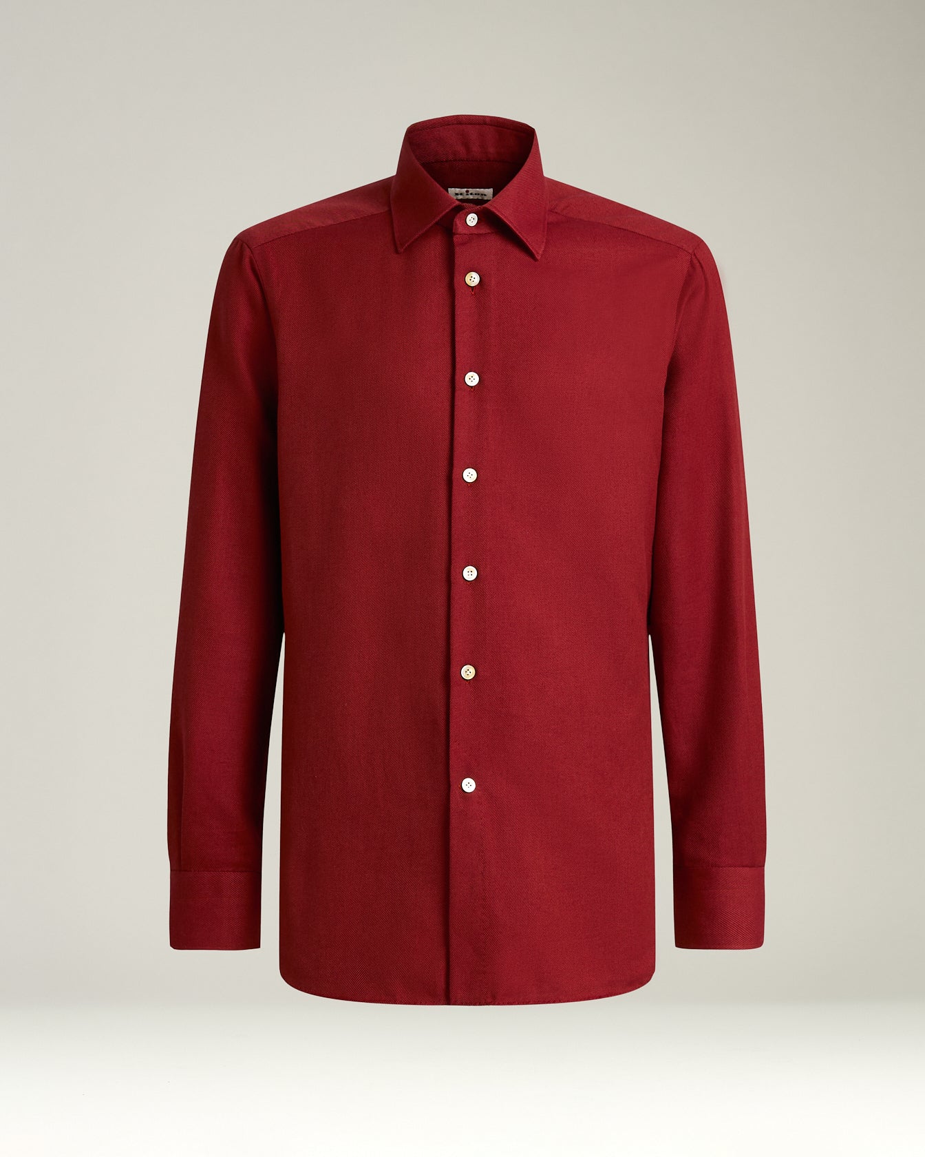 BURGUNDY COTTON AND CASHMERE FLANNEL SHIRT