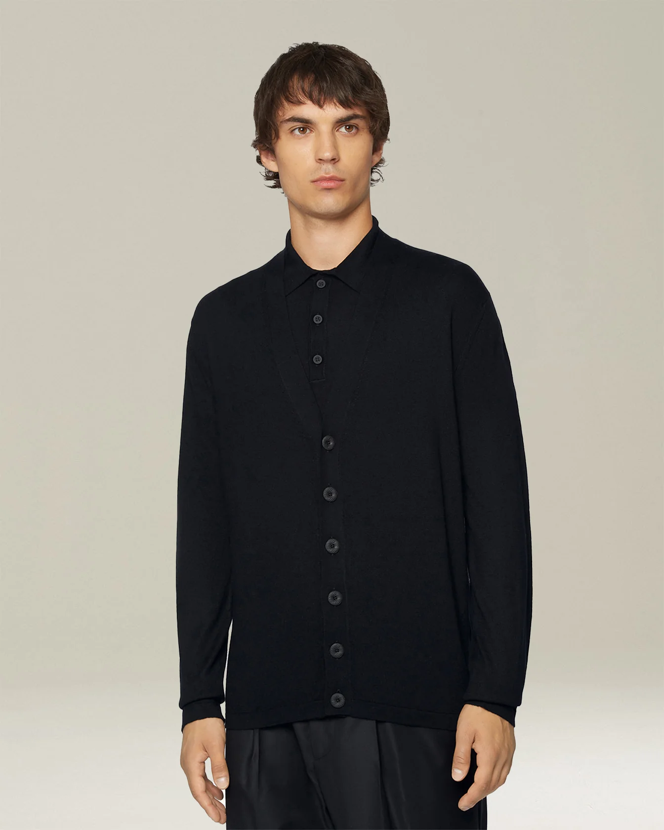 WOOL AND SILK BLEND CARDIGAN - Image 2